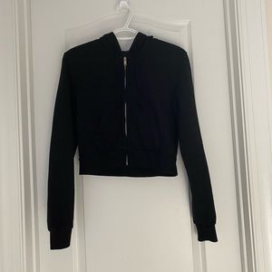 Cropped Zip Up Sweatshirt